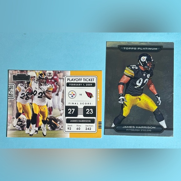 2 Cards of Steelers Great James Harrison 2021 Panini & 2010 Topps Platinum - Picture 1 of 2